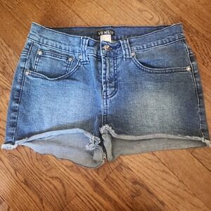 Venus Short Shorts Denim Cut-off Style Rhinestone Casual Summer Women's Size 6
